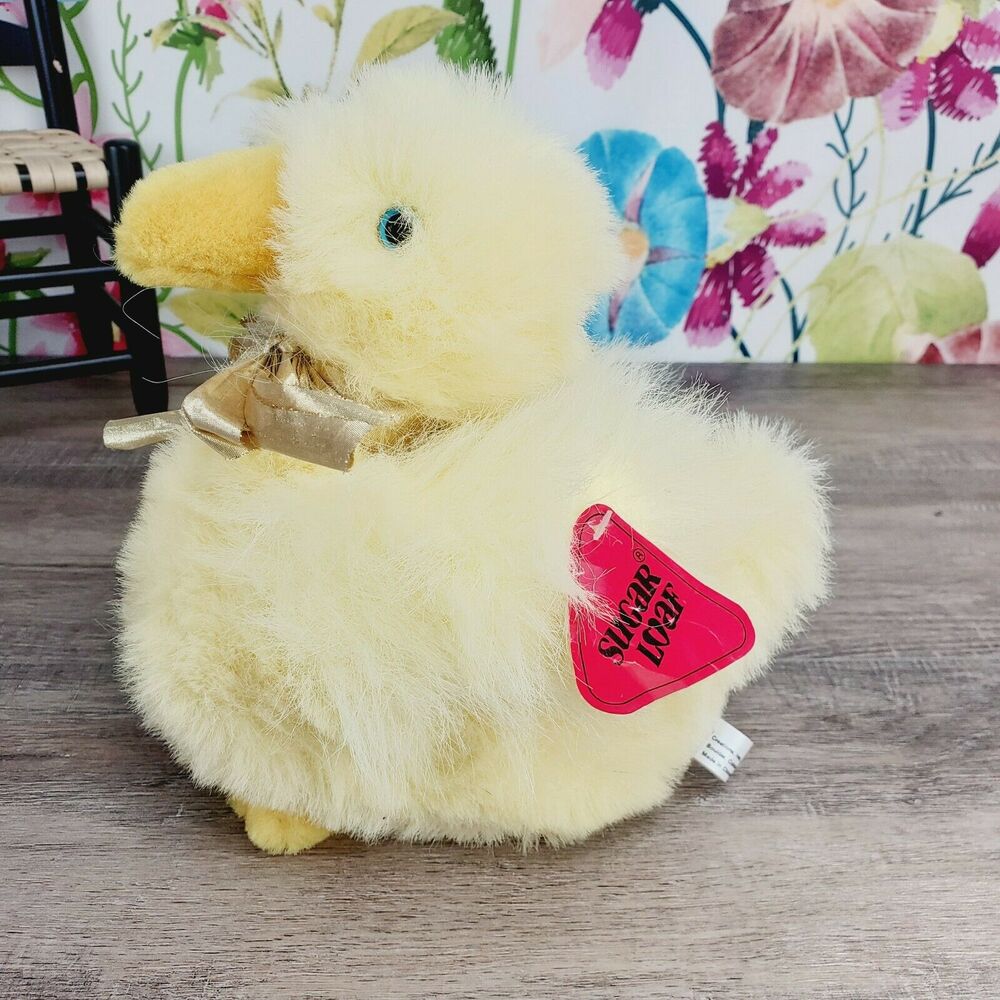 Sugar Loaf Yellow Duck Plush 8" with Blue Eyes Stuffed Animal Soft Toy With Tag